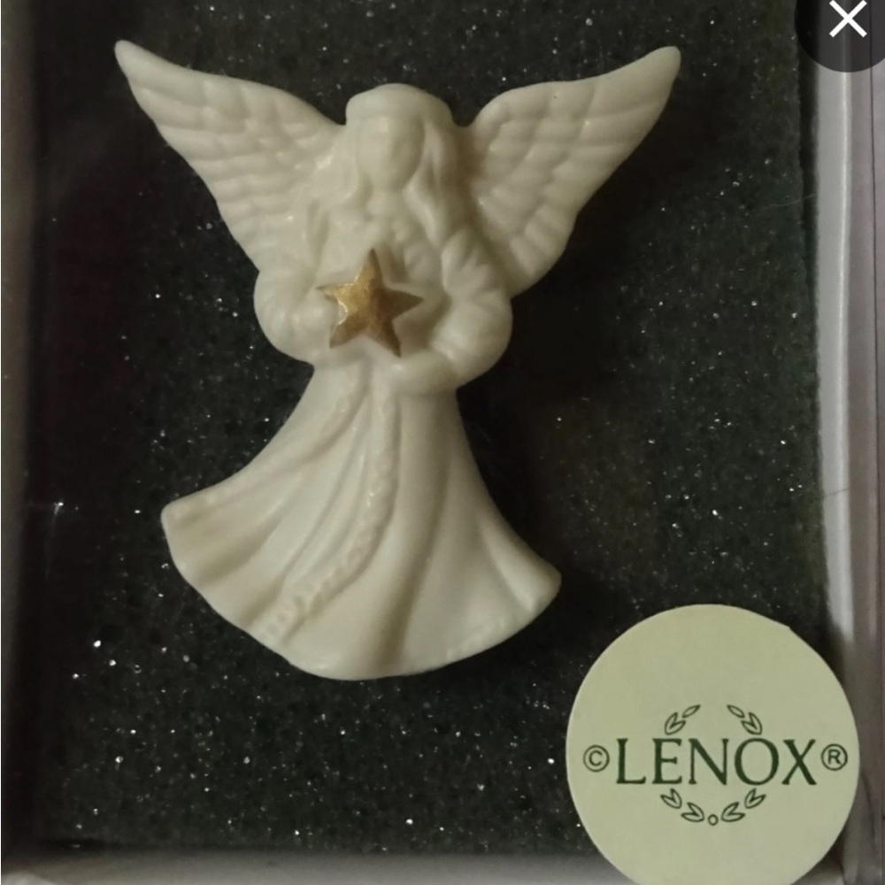 Lenox Angel Pin, Handcrafted of Ivory Fine China embellished with 24K Gold.